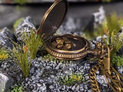 Pocket Watch D20 Mini Metal D&D Dice Set