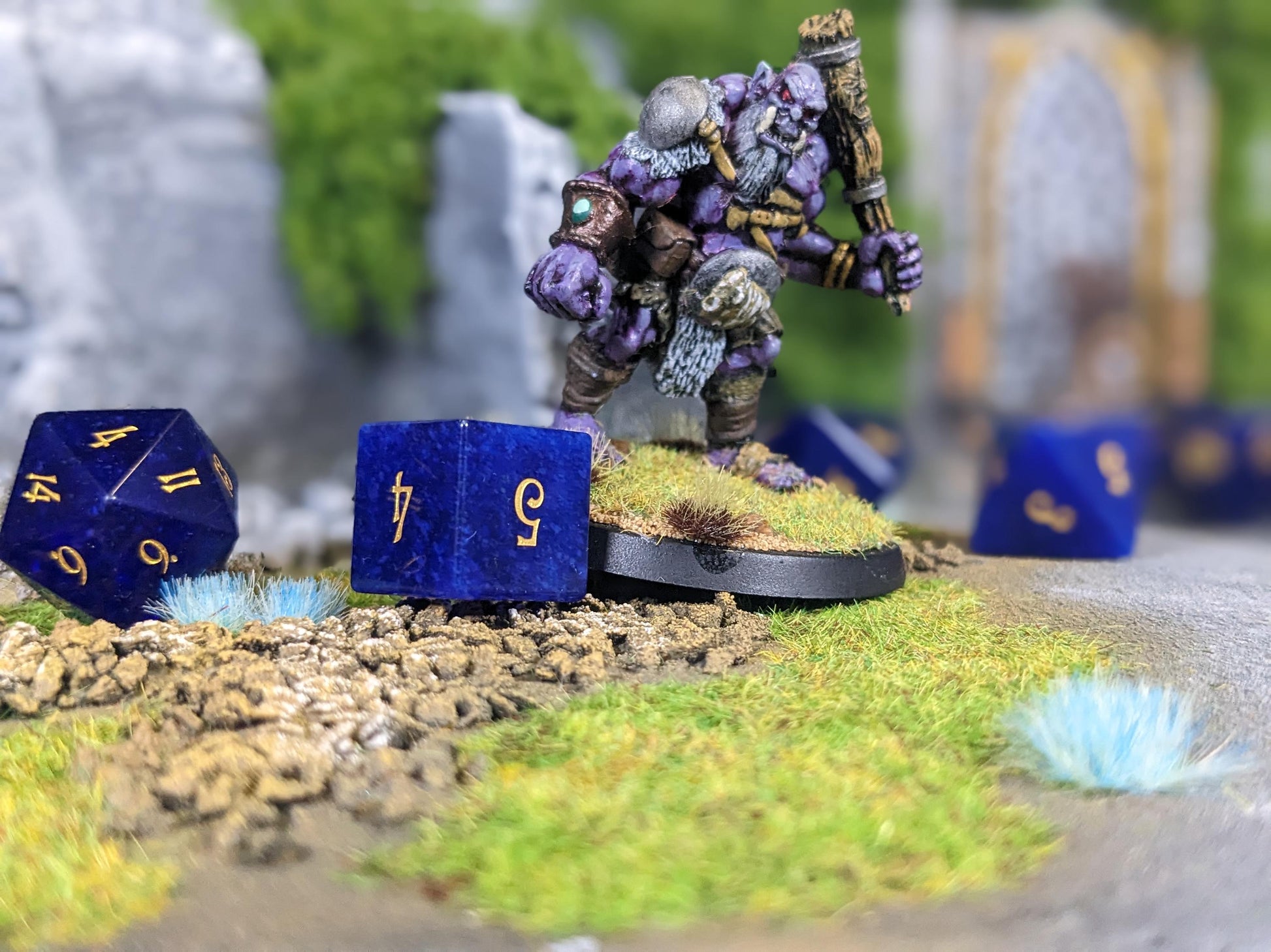 Navy Blue Gemstone D&D Dice Set