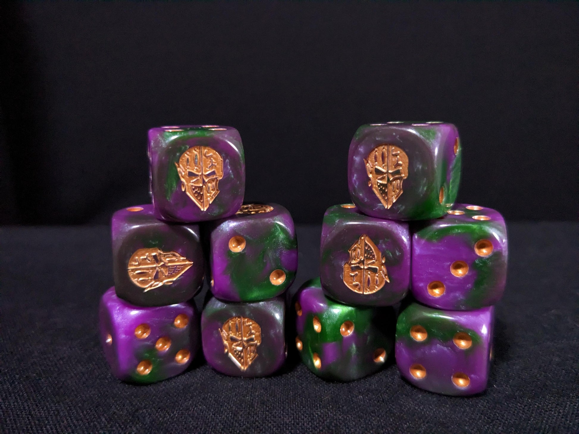 Dark Jester Mask Dice 16mm Inspired by Sci-Fi 10x