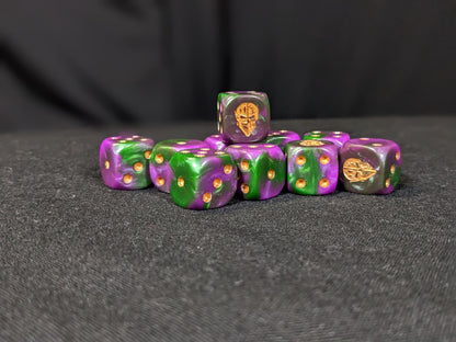 Dark Jester Mask Dice 16mm Inspired by Sci-Fi 10x