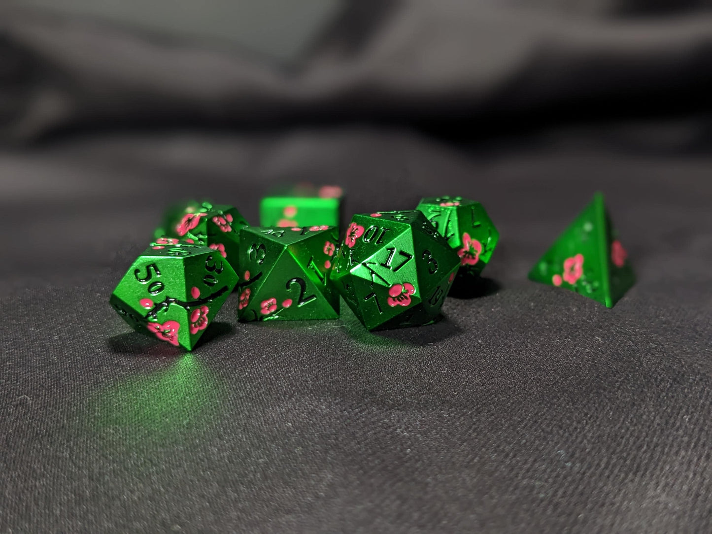 Solid Metal D&D Dice Set - Colorful Spirit Blossom