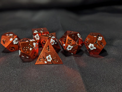 Solid Metal D&D Dice Set - Colorful Spirit Blossom