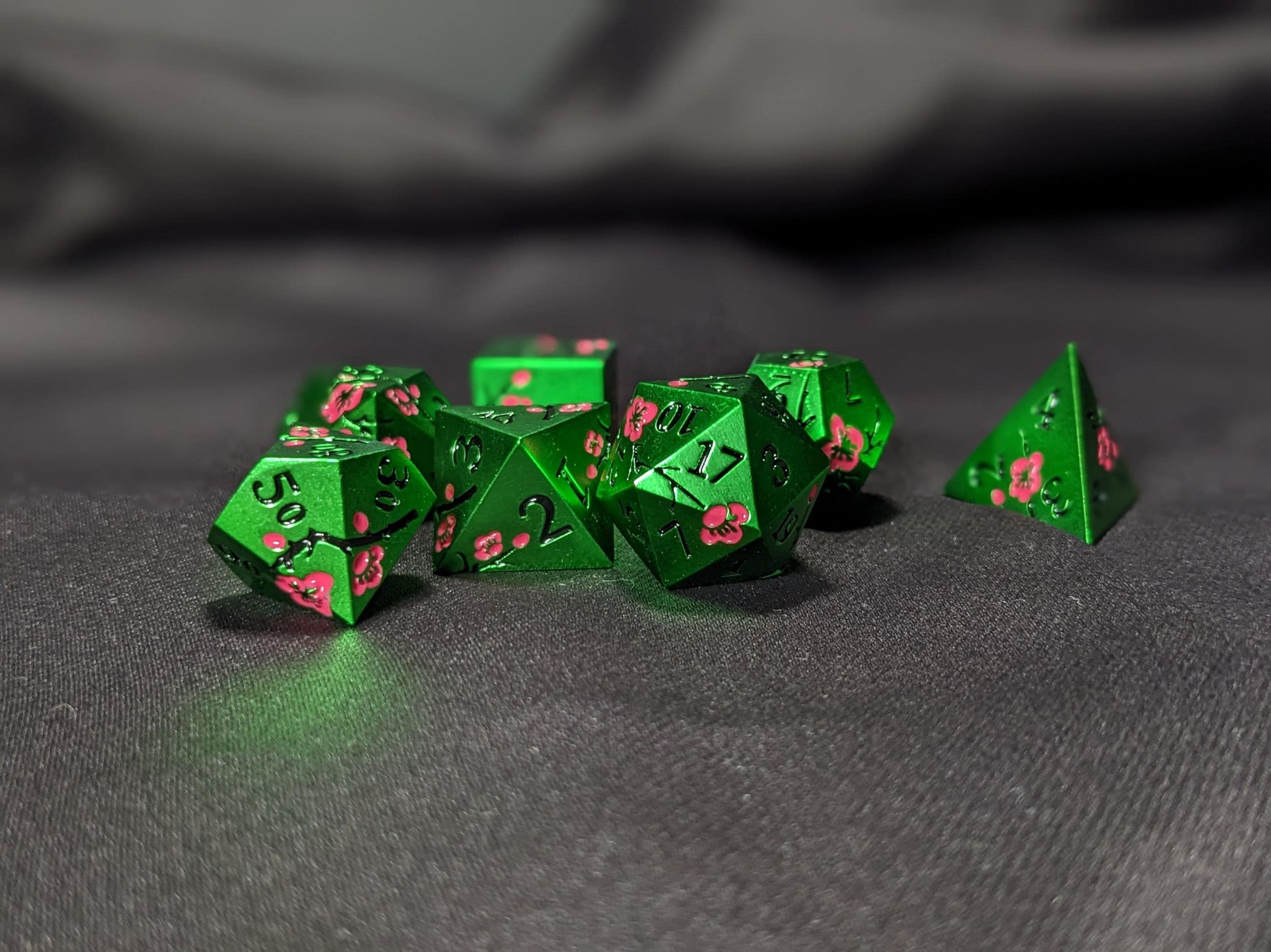 Solid Metal D&D Dice Set - Colorful Spirit Blossom