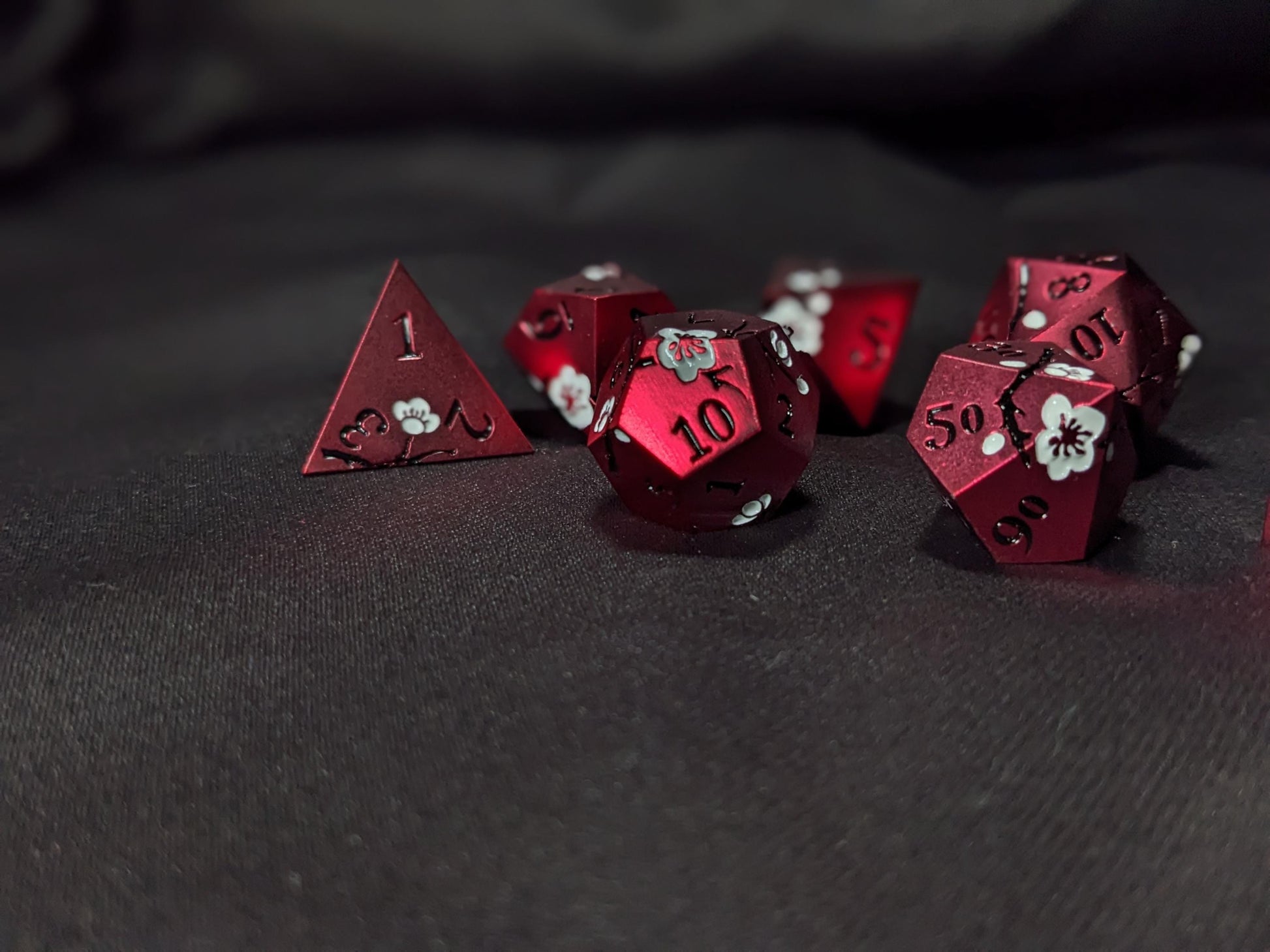Solid Metal D&D Dice Set - Colorful Spirit Blossom