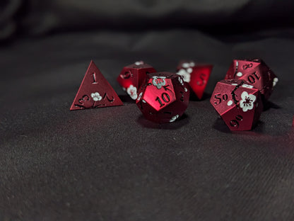 Solid Metal D&D Dice Set - Colorful Spirit Blossom