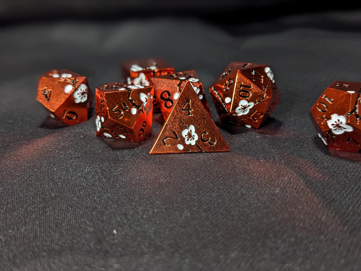Solid Metal D&D Dice Set - Colorful Spirit Blossom