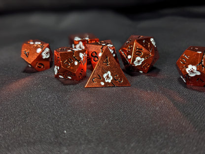 Solid Metal D&D Dice Set - Colorful Spirit Blossom