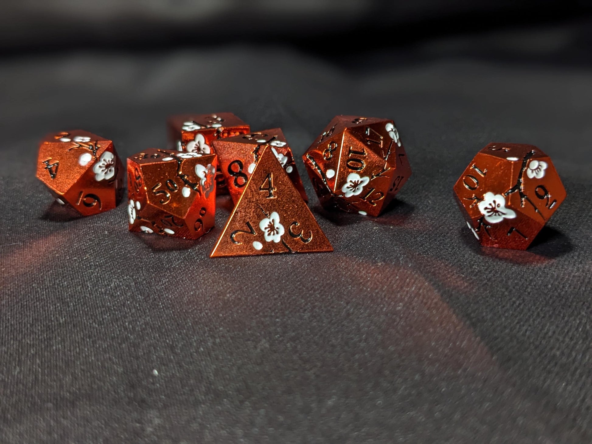 Solid Metal D&D Dice Set - Colorful Spirit Blossom