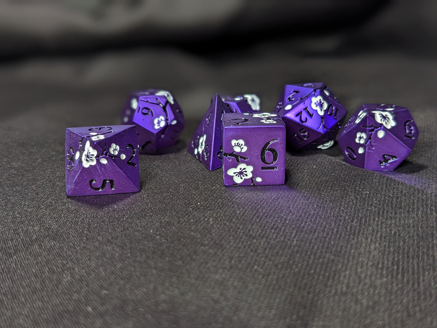 Solid Metal D&D Dice Set - Colorful Spirit Blossom