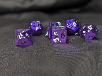 Solid Metal D&D Dice Set - Colorful Spirit Blossom