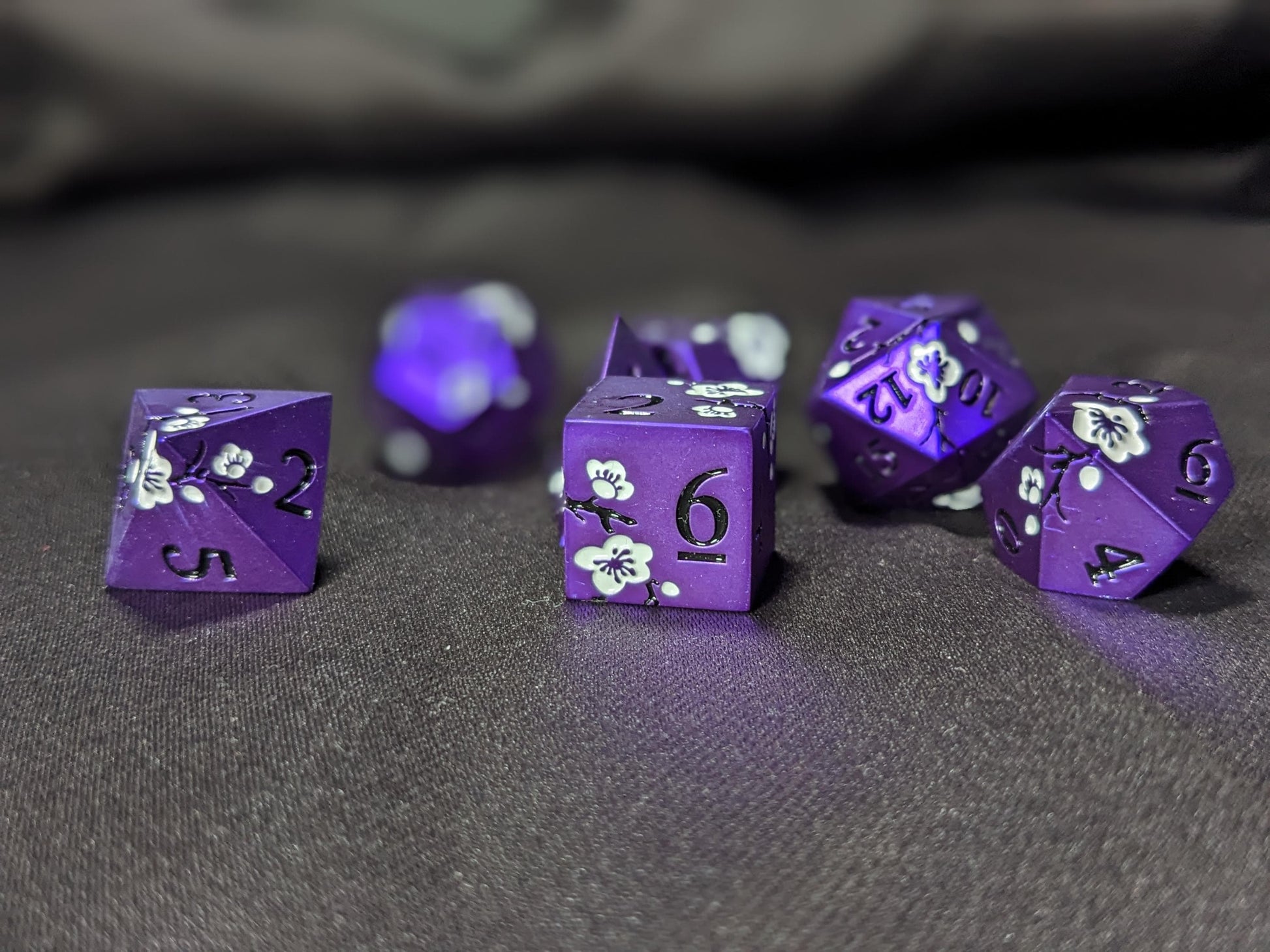 Solid Metal D&D Dice Set - Colorful Spirit Blossom