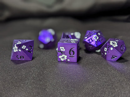 Solid Metal D&D Dice Set - Colorful Spirit Blossom