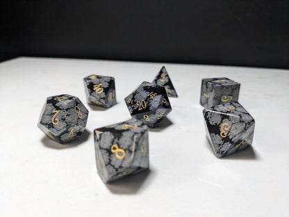 Stone D&D Dice Set - Grey/Black