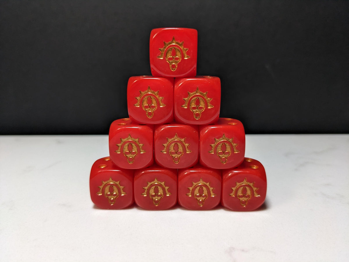 16mm Dice - Death Mask Inspired by Sci-Fi 10x