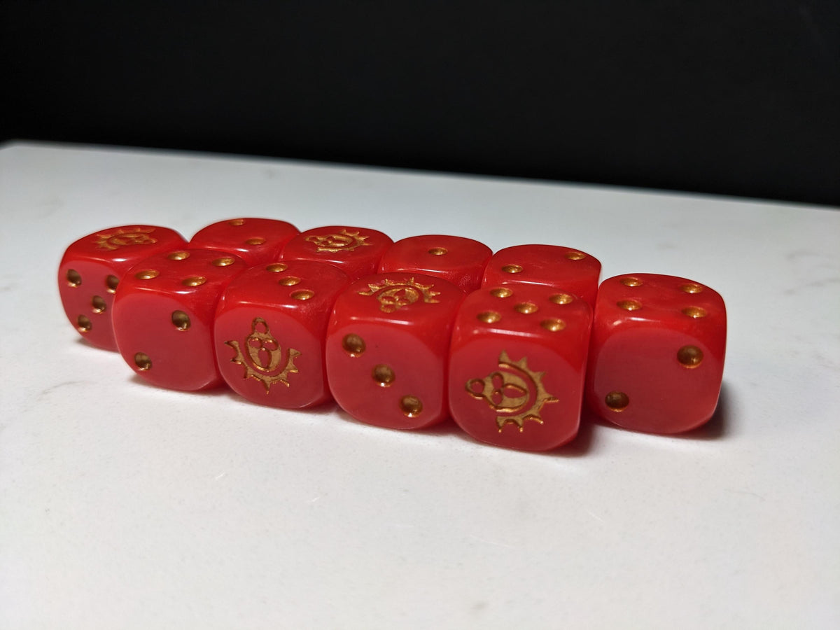 16mm Dice - Death Mask Inspired by Sci-Fi 10x