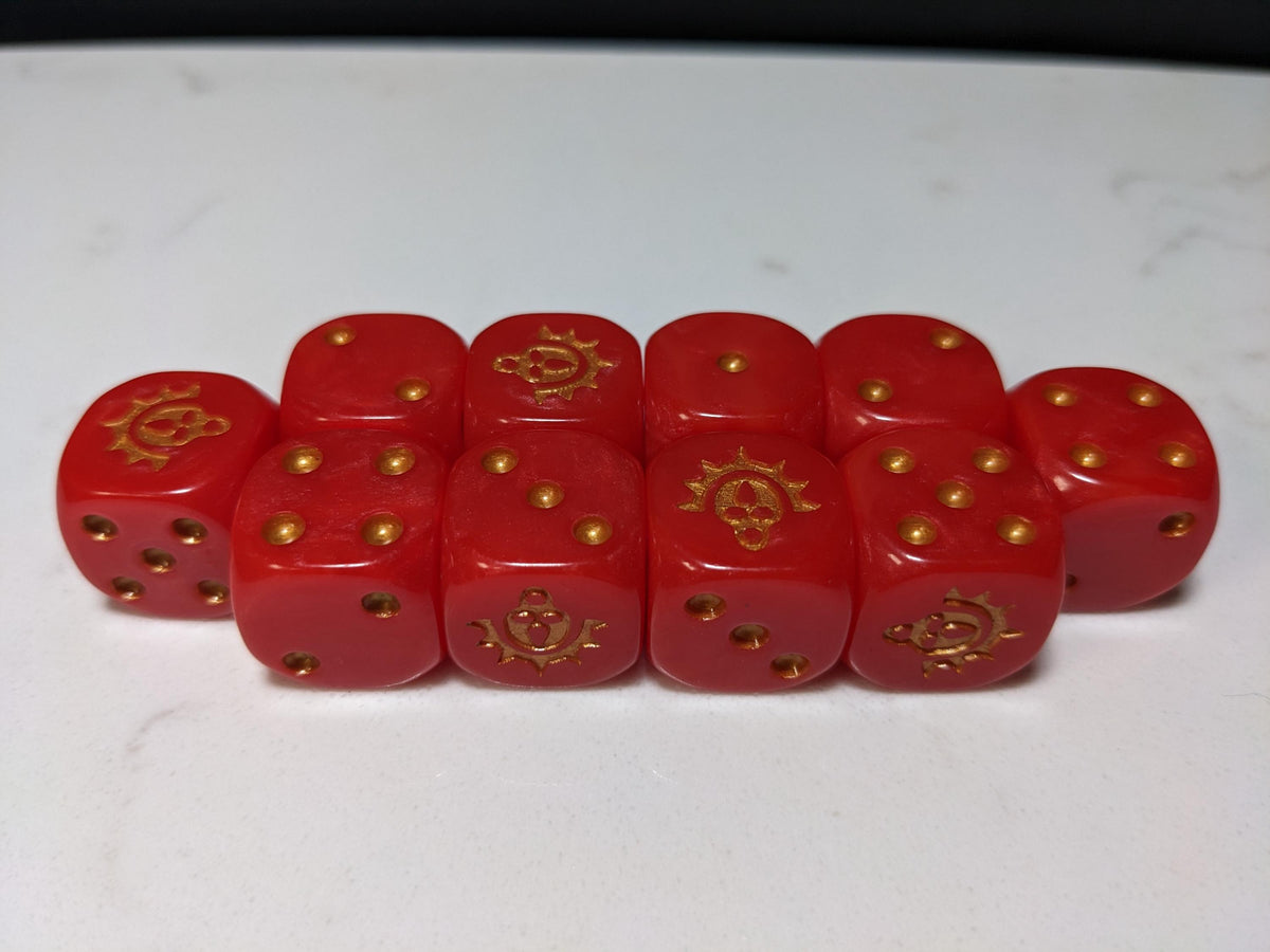 16mm Dice - Death Mask Inspired by Sci-Fi 10x