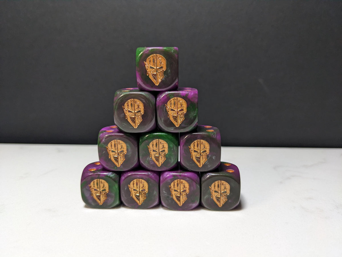 16mm Dice - Dark Jester Mask Inspired by Sci-Fi 10x