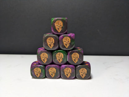16mm Dice - Dark Jester Mask Inspired by Sci-Fi 10x