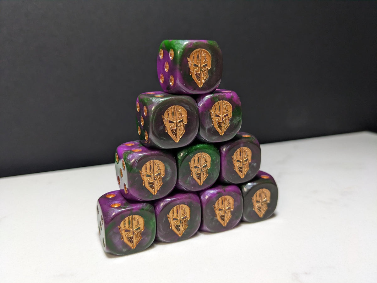 16mm Dice - Dark Jester Mask Inspired by Sci-Fi 10x