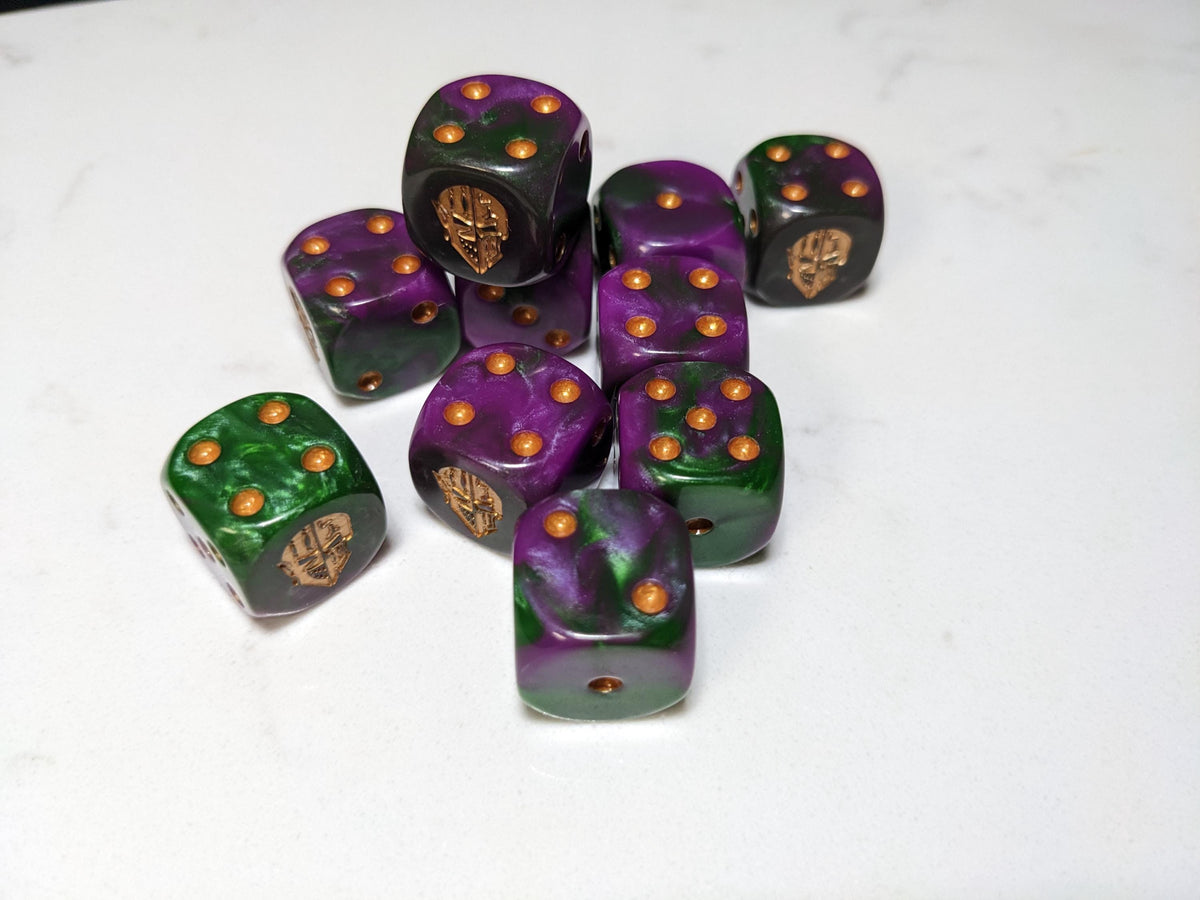 16mm Dice - Dark Jester Mask Inspired by Sci-Fi 10x