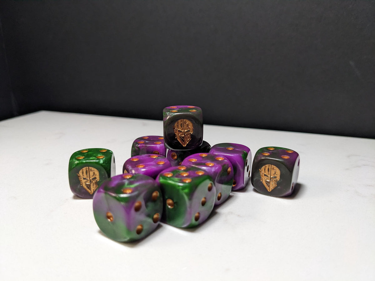 16mm Dice - Dark Jester Mask Inspired by Sci-Fi 10x