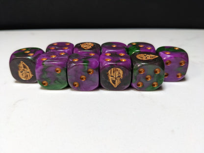 16mm Dice - Dark Jester Mask Inspired by Sci-Fi 10x