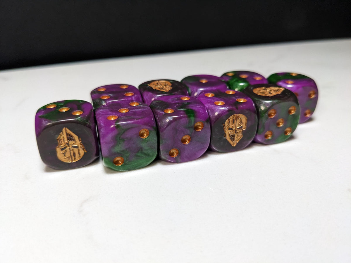 16mm Dice - Dark Jester Mask Inspired by Sci-Fi 10x