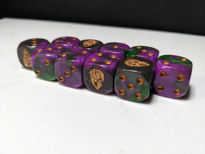 16mm Dice - Dark Jester Mask Inspired by Sci-Fi 10x