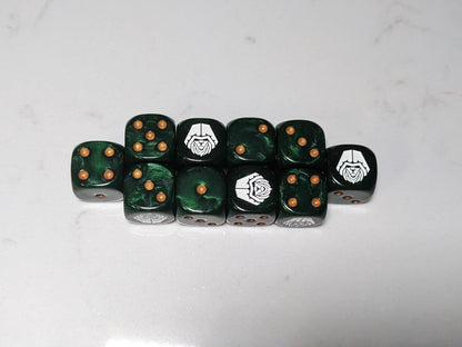 16mm Dice - Fallen Lion Inspired by Sci-Fi 10x