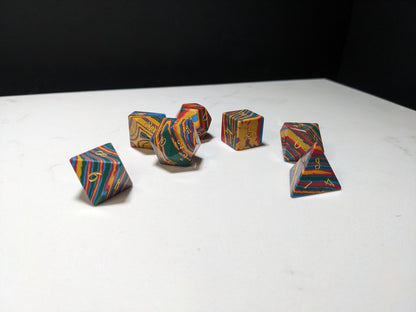 Stone D&D Dice Set - Light Rainbow