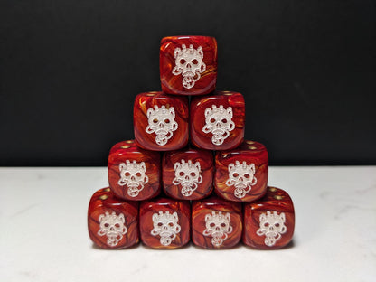16mm Dice - Skull Taker Inspired by Sci-Fi 10x