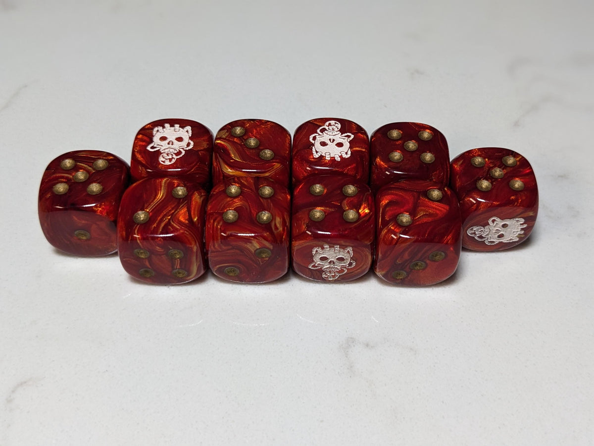 16mm Dice - Skull Taker Inspired by Sci-Fi 10x