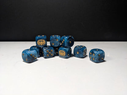 16mm Dice - Cult of the Scarab Inspired by Sci-Fi 10x