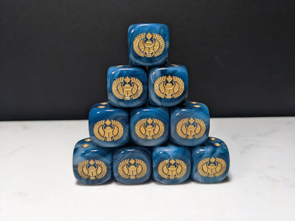 16mm Dice - Cult of the Scarab Inspired by Sci-Fi 10x
