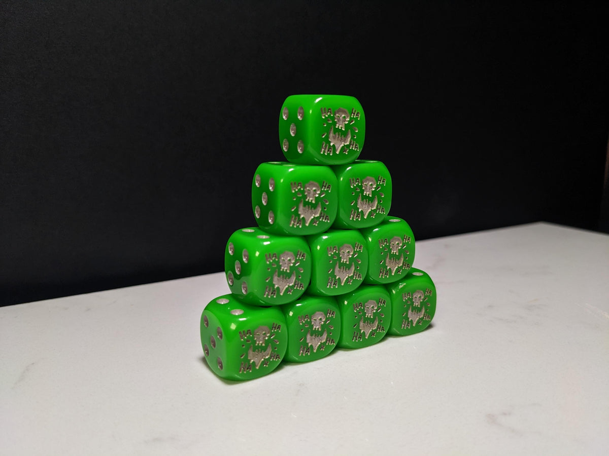 16mm Dice - Da Laughin Orc Inspired by Sci-Fi 10x