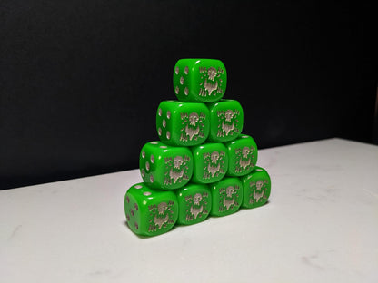 16mm Dice - Da Laughin Orc Inspired by Sci-Fi 10x