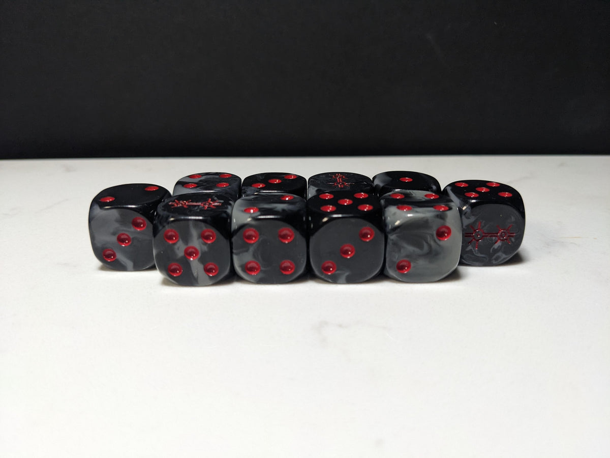 16mm Dice - Dark Mystical Dynasty Inspired by Sci-Fi 10x