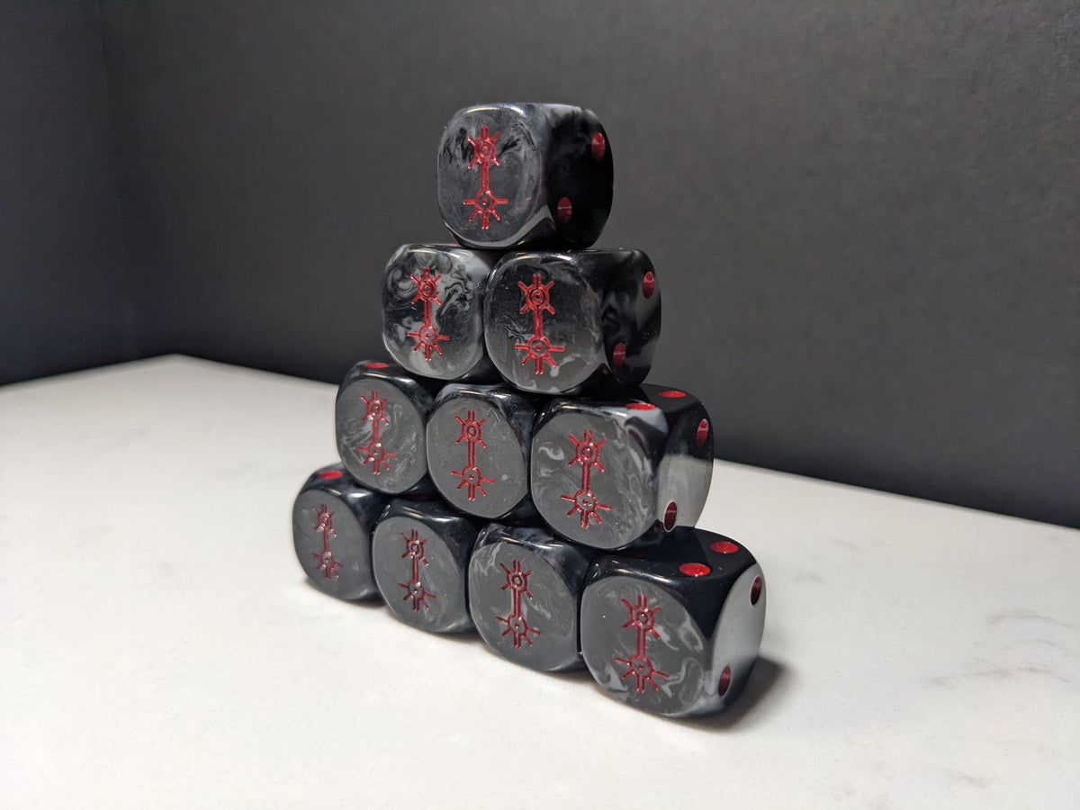 16mm Dice - Dark Mystical Dynasty Inspired by Sci-Fi 10x