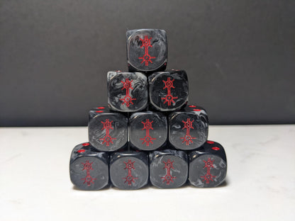 16mm Dice - Dark Mystical Dynasty Inspired by Sci-Fi 10x