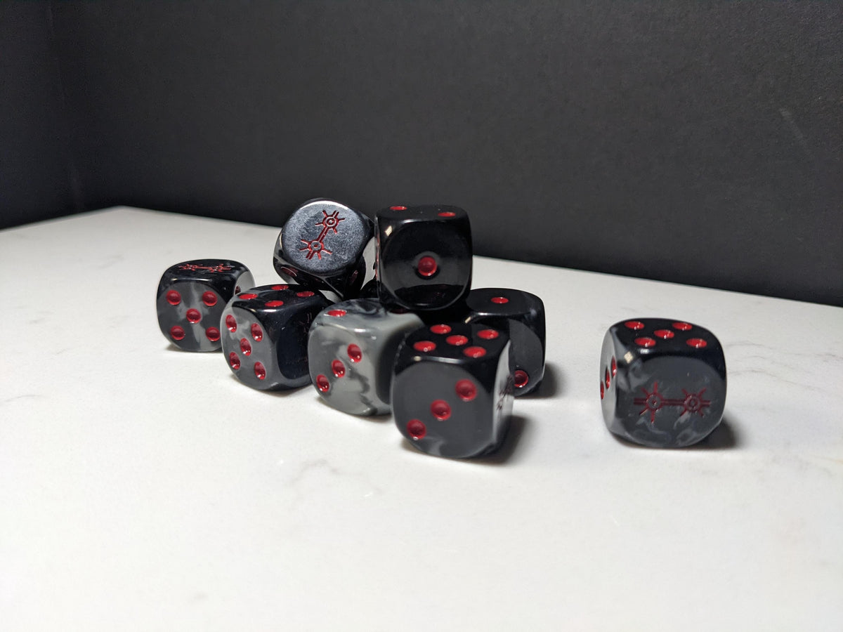 16mm Dice - Dark Mystical Dynasty Inspired by Sci-Fi 10x