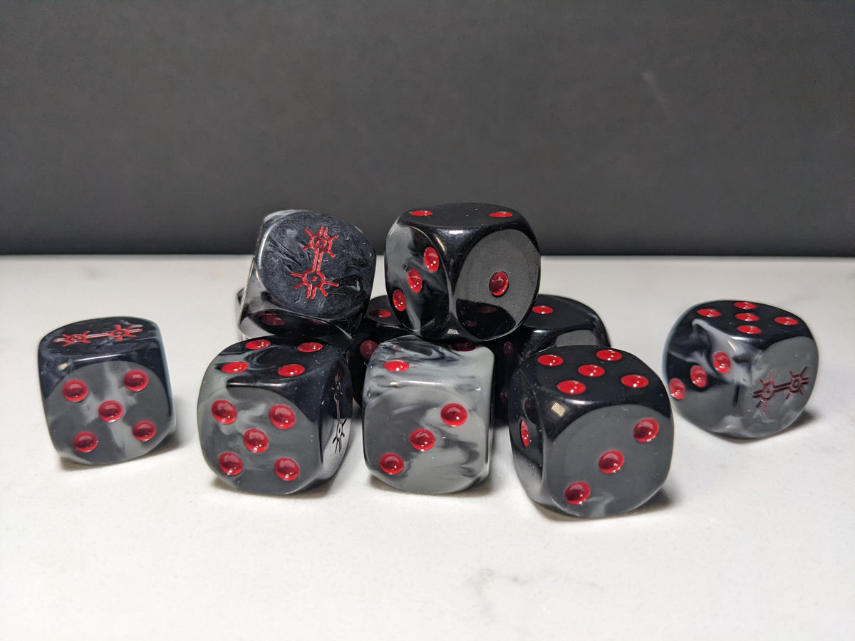 16mm Dice - Dark Mystical Dynasty Inspired by Sci-Fi 10x