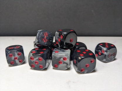 16mm Dice - Dark Mystical Dynasty Inspired by Sci-Fi 10x