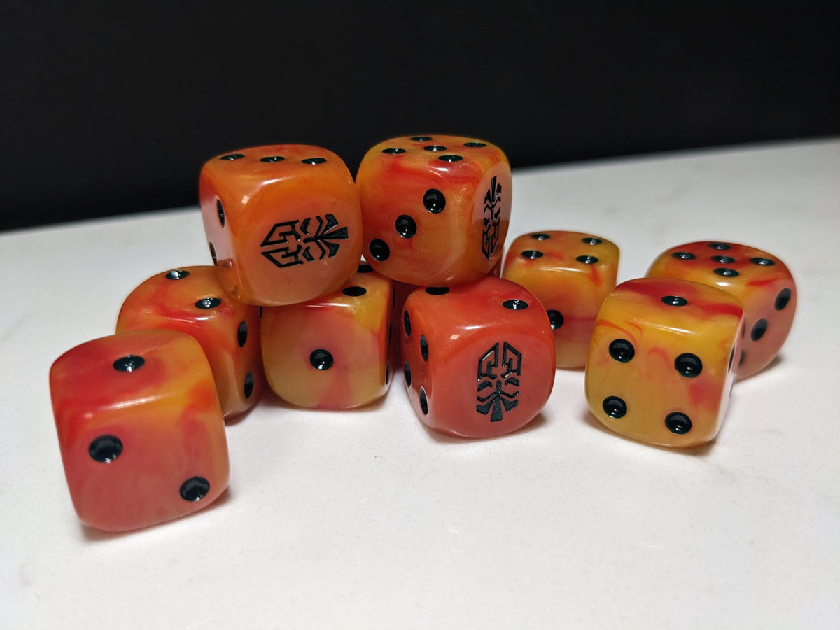 16mm Dice - Dwarven Inspired by Sci-Fi 10x