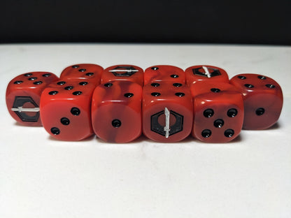 16mm Dice - Fire Enclaves Inspired by Sci-Fi 10x