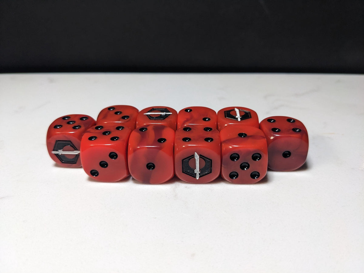 16mm Dice - Fire Enclaves Inspired by Sci-Fi 10x