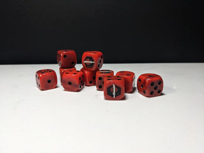 16mm Dice - Fire Enclaves Inspired by Sci-Fi 10x