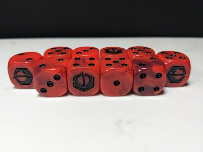 16mm Dice - Fire Enclaves Inspired by Sci-Fi 10x
