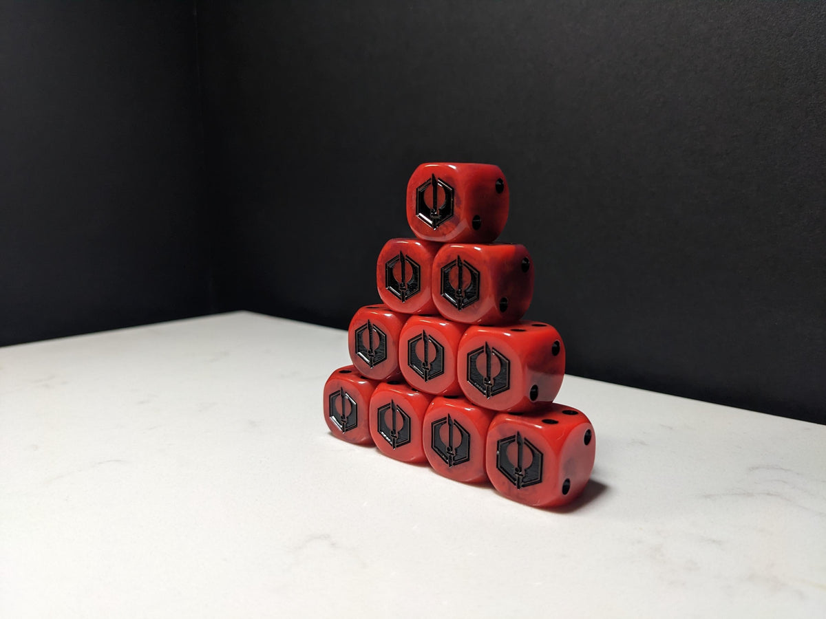 16mm Dice - Fire Enclaves Inspired by Sci-Fi 10x