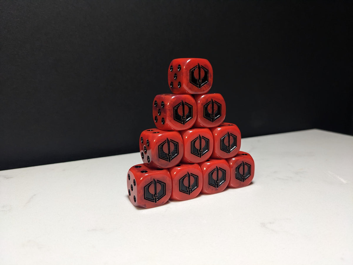 16mm Dice - Fire Enclaves Inspired by Sci-Fi 10x