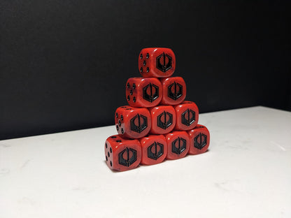 16mm Dice - Fire Enclaves Inspired by Sci-Fi 10x